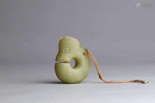 JADE CARVED 'PIG DRAGON' ORNAMENT