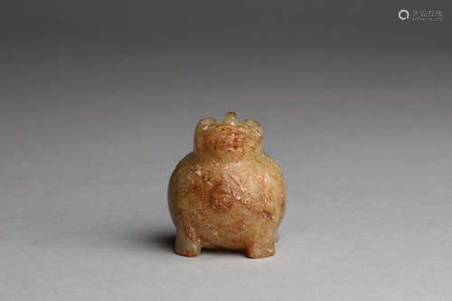 JADE CARVED 'MYTHICAL BEAST' FIGURE