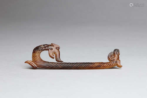 JADE CARVED 'DRAGON' HOOK