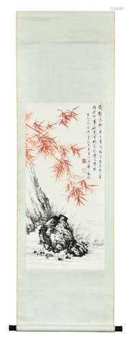 QI GONG: INK AND COLOR ON PAPER PAINTING 'BAMBOO'