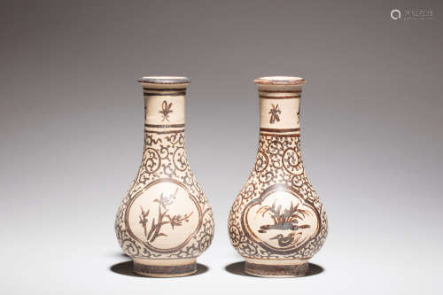 PAIR OF JIZHOU WARE VASES