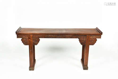 HUANGHUALI WOOD CARVED 'DRAGONS' ALTAR TABLE