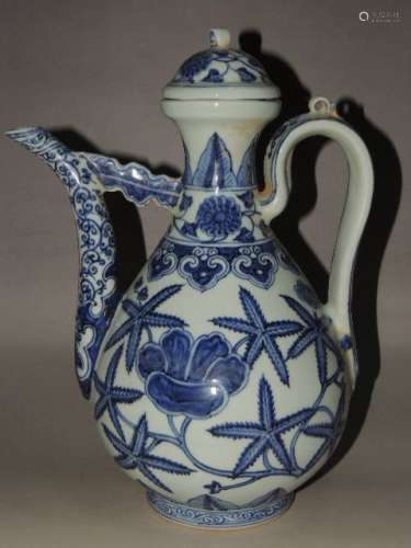 An Exquisite Blue and White Porcelain Teapot
