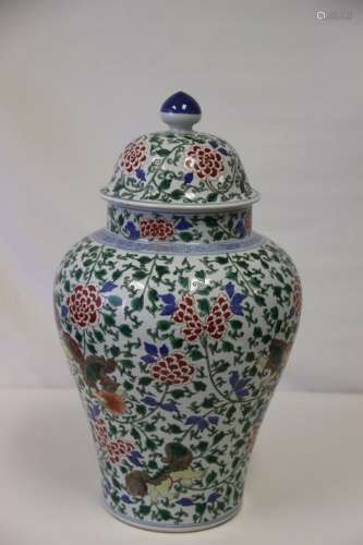 A Wucai Porcelain Pot