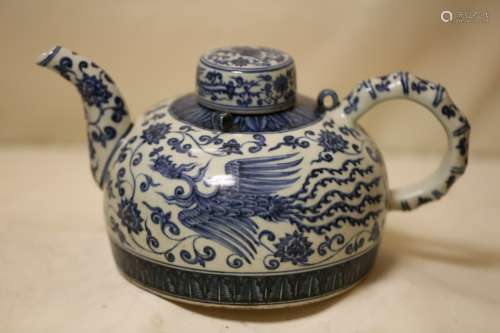 A Blue and White Porcelain Teapot
