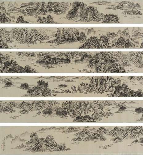 An ink on paper 'landscape' handscroll