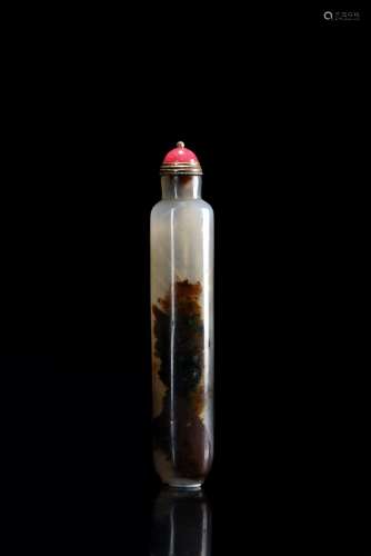 An agate cylindrical snuff bottle