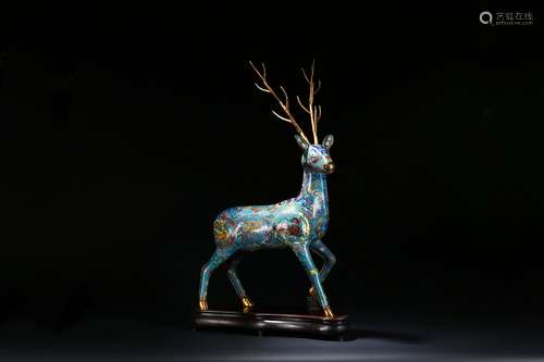 A large cloisonne enamel model of stag