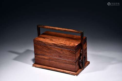 A Huanghuali wood picnic box