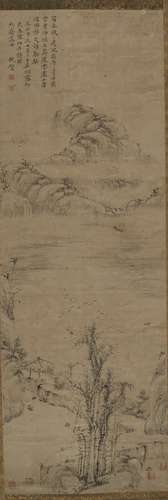 An Ink on paper 'landscape after Ni Zan' painting