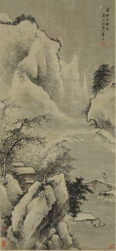 Xi Gang: ink on paper 'landscape' painting