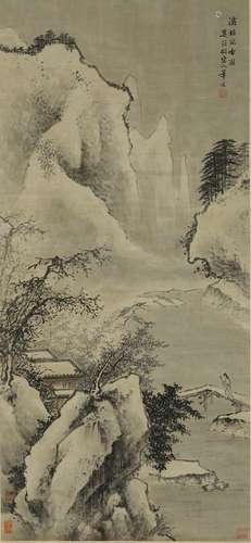 Xi Gang: ink on paper 'landscape' painting