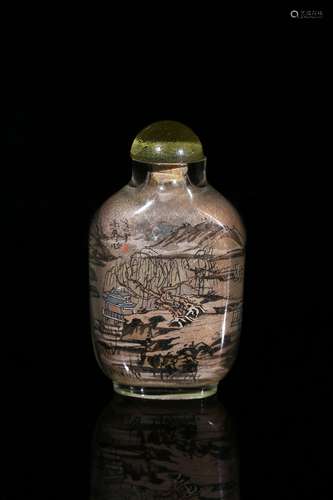 An inside-painted glass snuff bottle