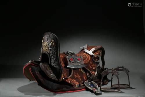 A gilt-silver alloy 'dragons' horse saddle