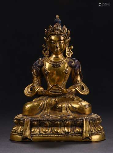A gilt-Bronze Figure Of Amitayus