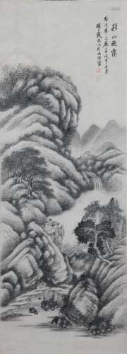 Dai Xi: Ink on paper 'landscape' painting
