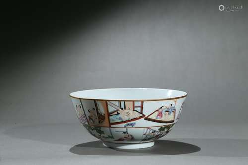 A famille rose 'erotic scenes' bowl