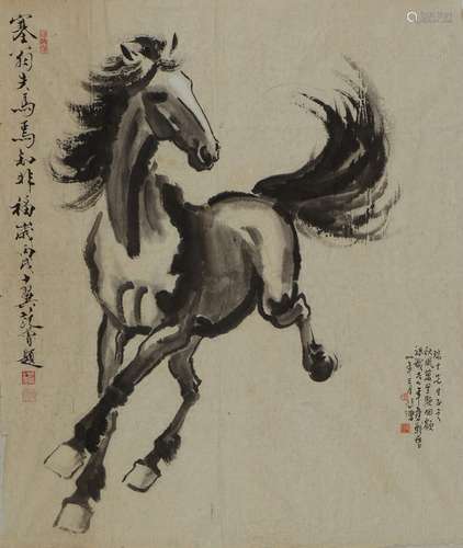 Xu Beihong: ink on paper 'horse' painting