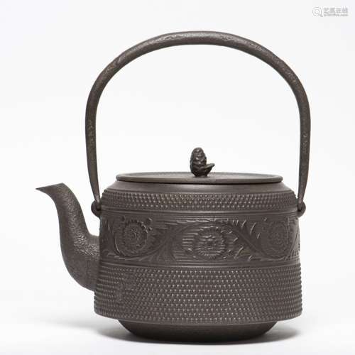 A Japanese Tetsubin Cast Iron Teapot