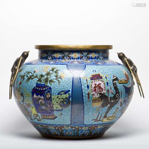 A Cloisonné Enameled Pot