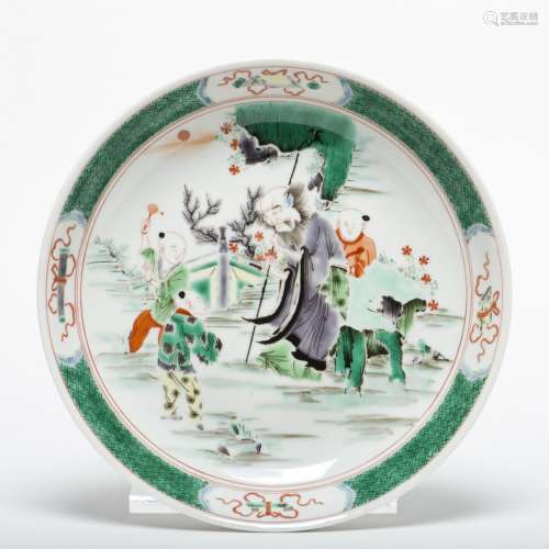 A Famille Verte Porcelain Charger, 19th Century