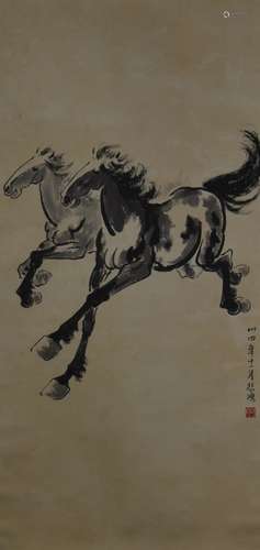 Chinese Scroll Painting of a Horse