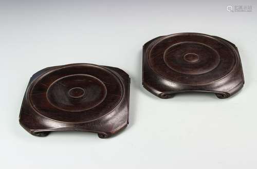 Pair of Chinese Zitan Wood Stands