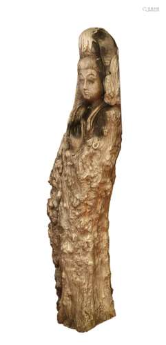 Large Chinese Wooden Guanyin Statue