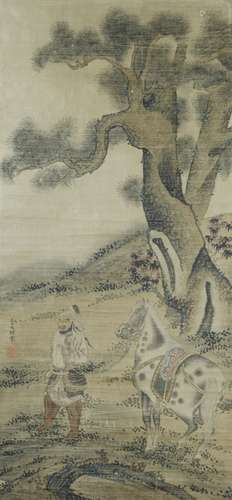 Chinese Scroll Painting of a Man