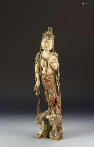 Chinese Wood Buddha Figure