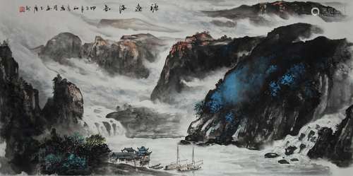 Chinese Scroll Painting of Landscape