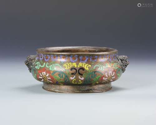 Chinese Enameled Bronze Censer