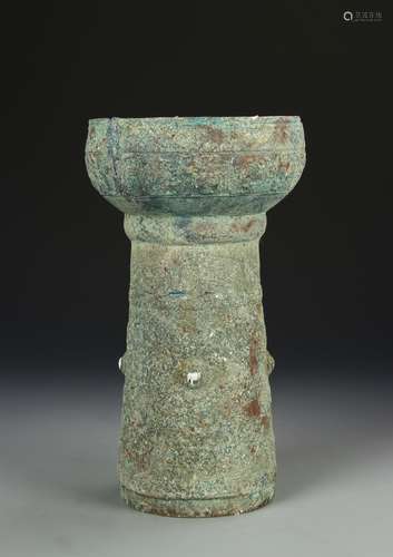 Chinese Antique Bronze Gu Vase