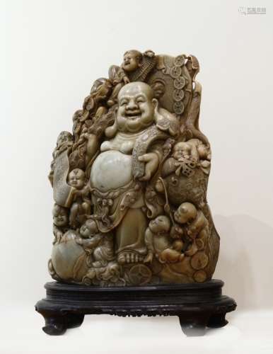 Chinese Stone Happy Buddha
