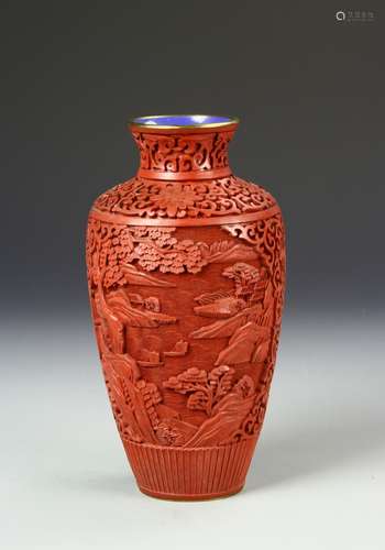 Chinese Cinnabar Vase