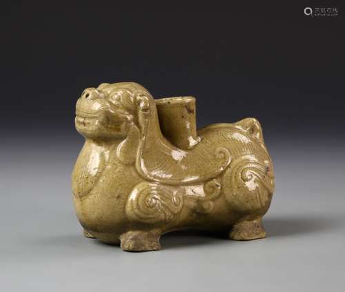 Chinese Glazed Foo Lion Candle Holder