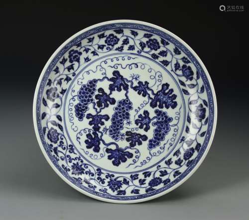 Chinese Antique Blue and White Charger