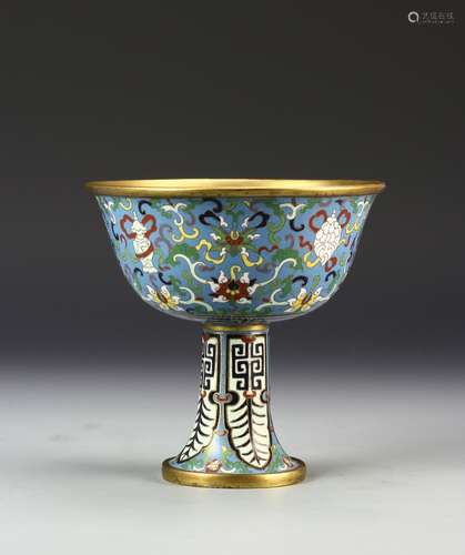 Chinese Cloisonne High Stem Bowl