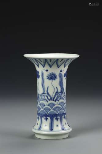 Chinese Blue and White Gu Vase