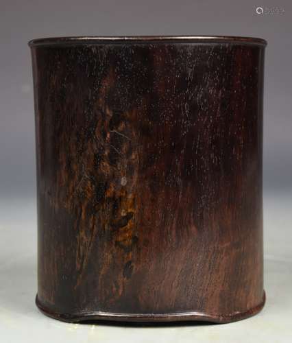 Chinese Zitan Brush Pot