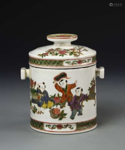 Chinese Famille Rose Tea Caddy