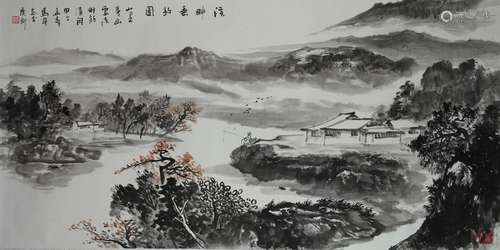 Chinese Scroll Painting of Landscape