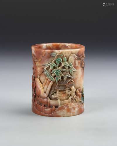 Chinese Shoushan Stone Brush Pot