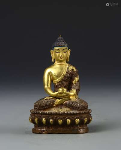 Chinese Tibetan Gilt Bronze Buddha