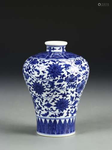 Chinese Blue and White Meiping Vase