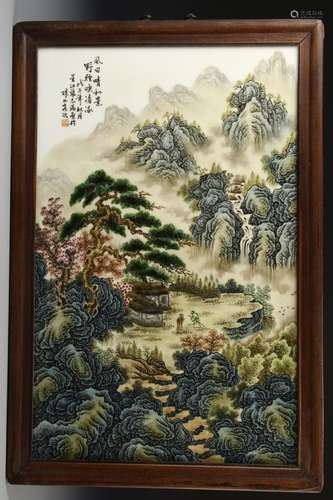 Framed Chinese Porcelain Plaque