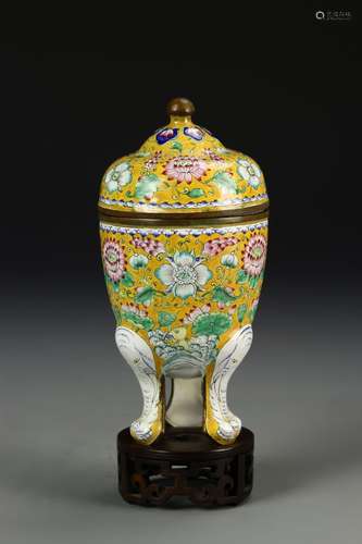 Chinese Enameled Bronze Vase