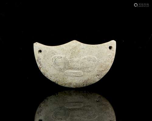 Chinese Antique Chicken Bone White Jade Pendent