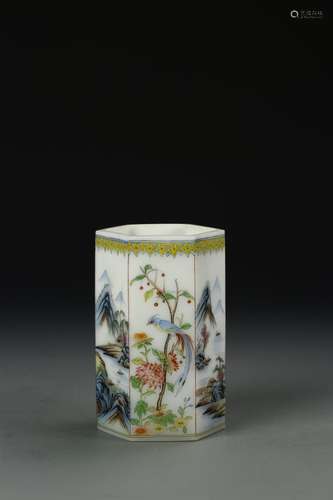 Chinese Enameled Brush Pot