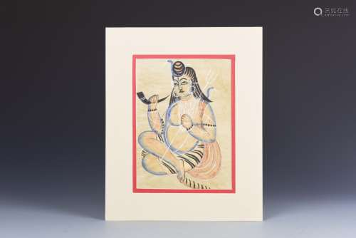 Indian Shiva Kalaghat Painting
